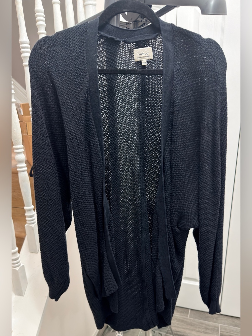 Talula Willow & Clay Open-Front Black Knit Cardigan Sweater - Picture 10 of 10